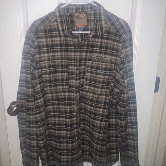 5.11 Tactical Other - 5.11 Tactical Black and Gray Checkered Flannel Shirt